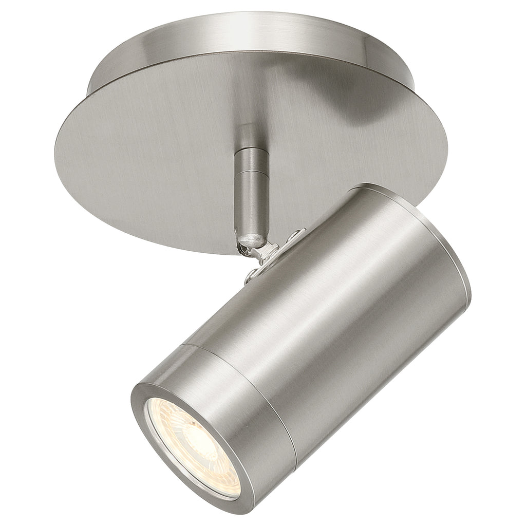 Prado 1 Light Adjustable LED Flush Mount, Brushed Steel