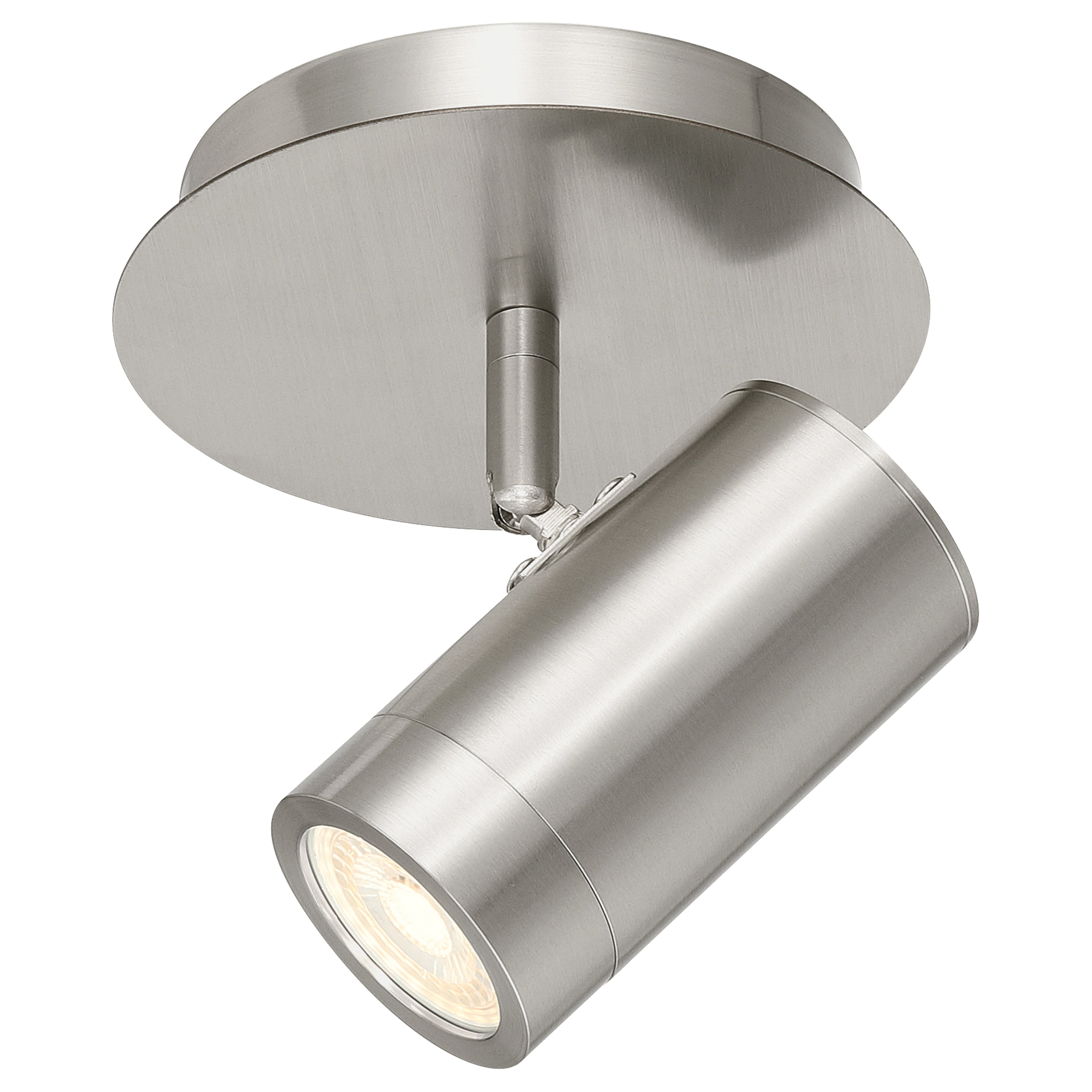 Prado 1 Light Adjustable LED Flush Mount, Brushed Steel