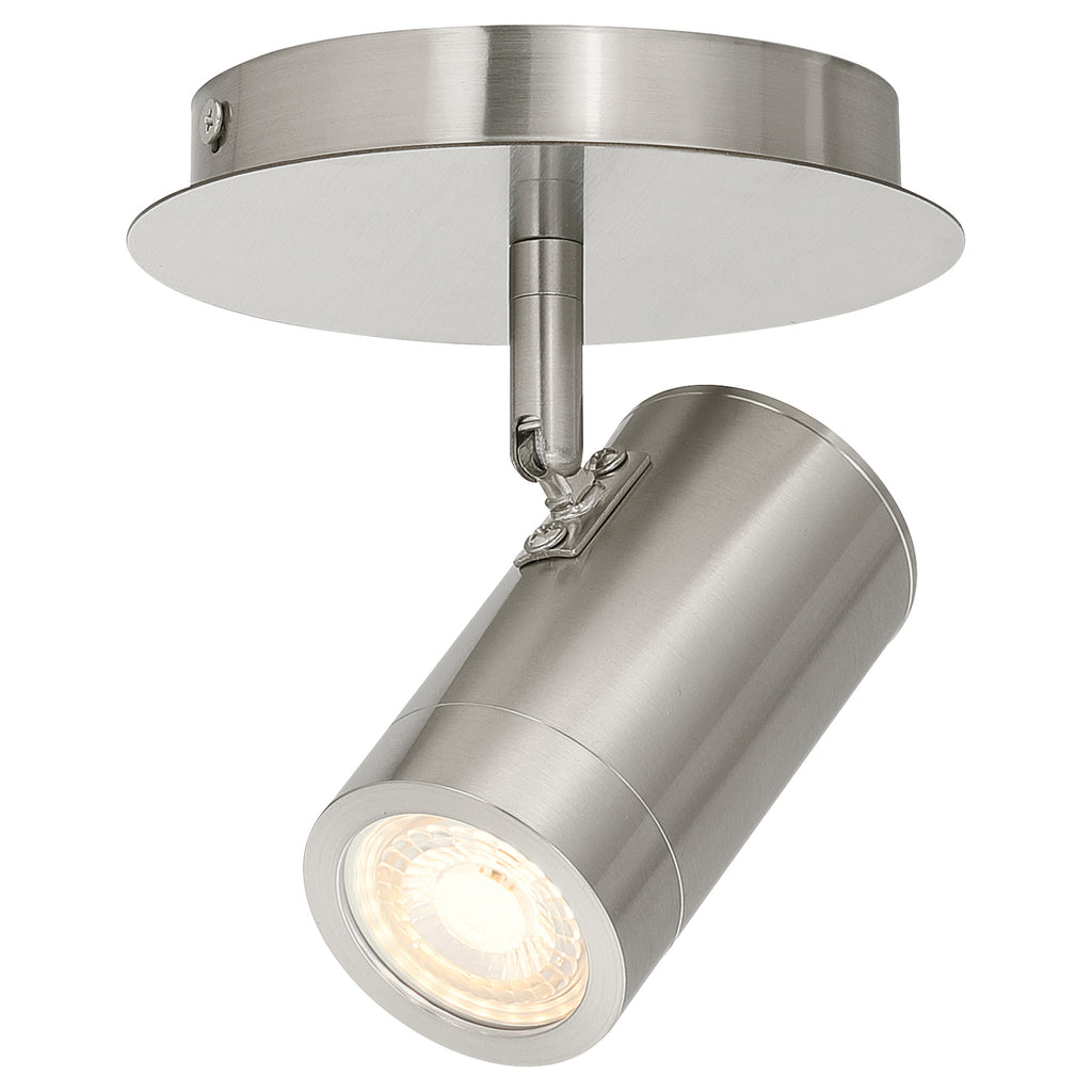 Prado 1 Light Adjustable LED Flush Mount, Brushed Steel