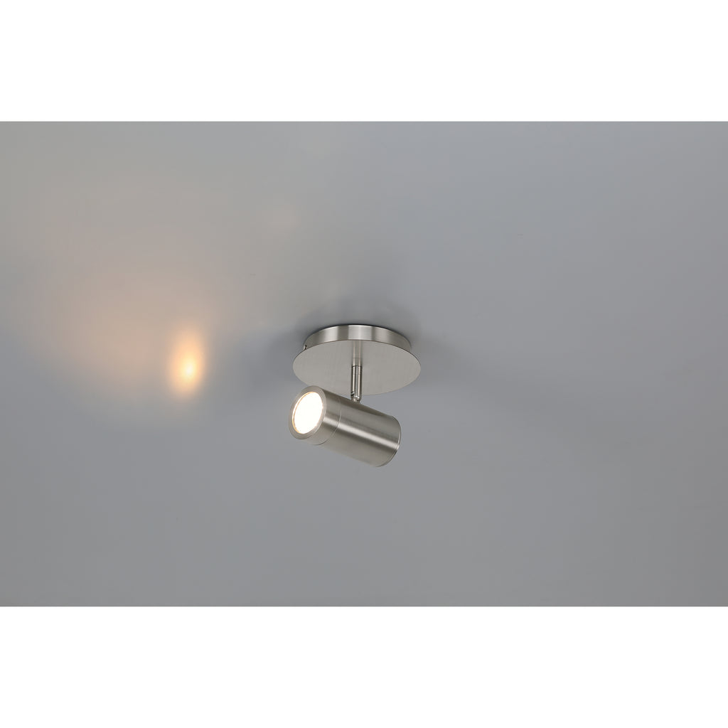 Prado 1 Light Adjustable LED Flush Mount, Brushed Steel
