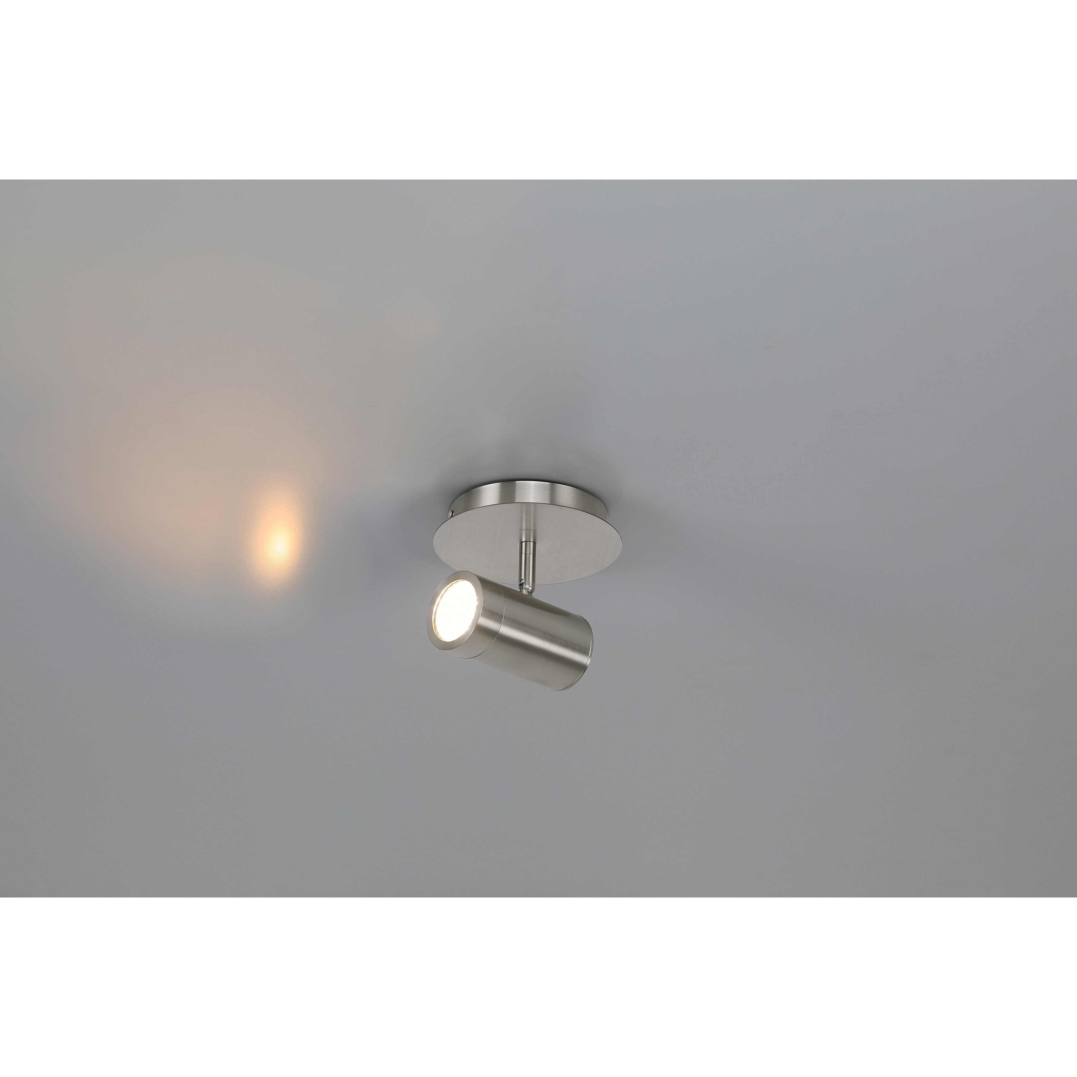 Prado 1 Light Adjustable LED Flush Mount, Brushed Steel