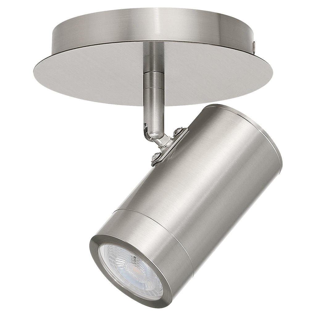 Prado 1 Light Adjustable LED Flush Mount, Brushed Steel