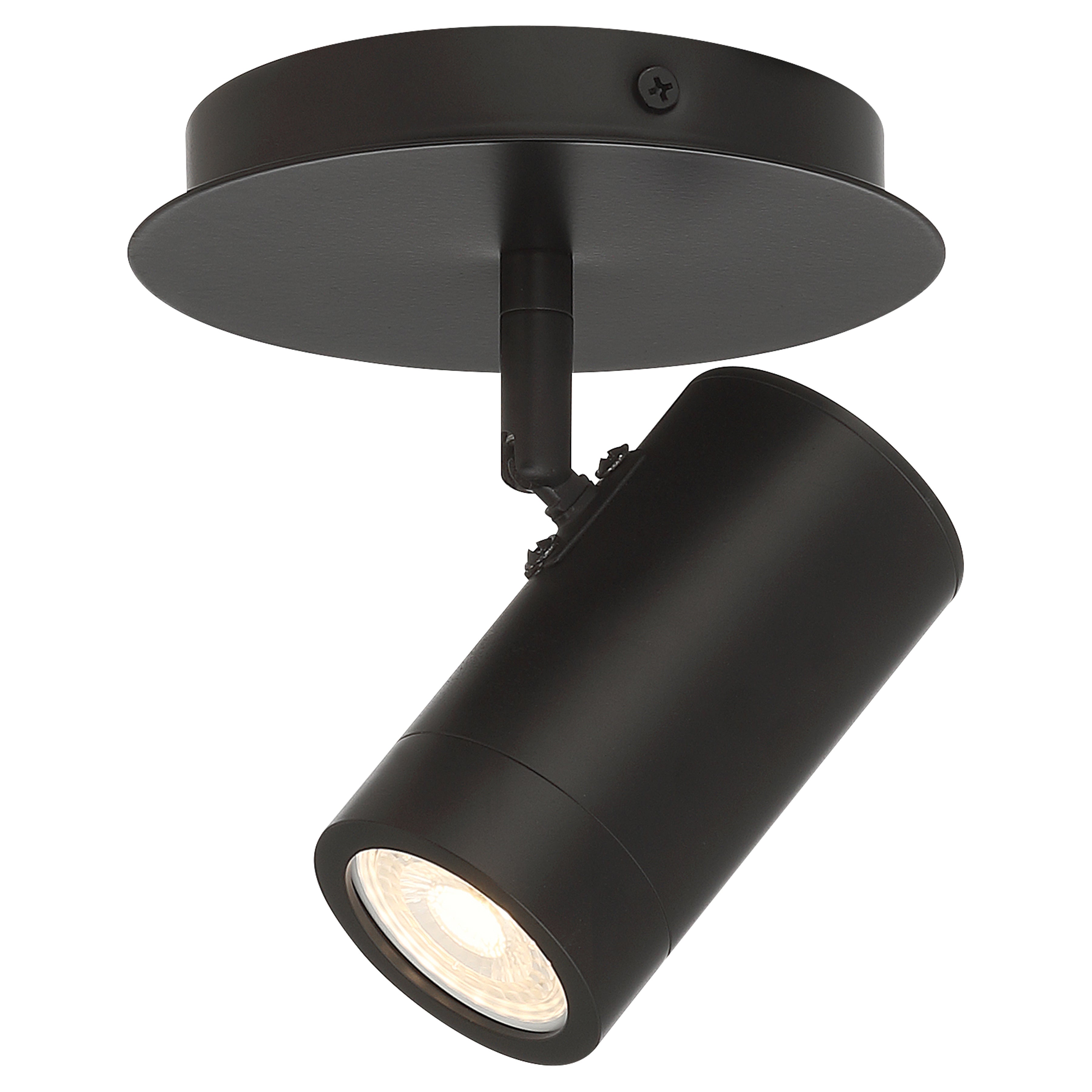 Prado 1 Light Adjustable LED Flush Mount, Matte Black