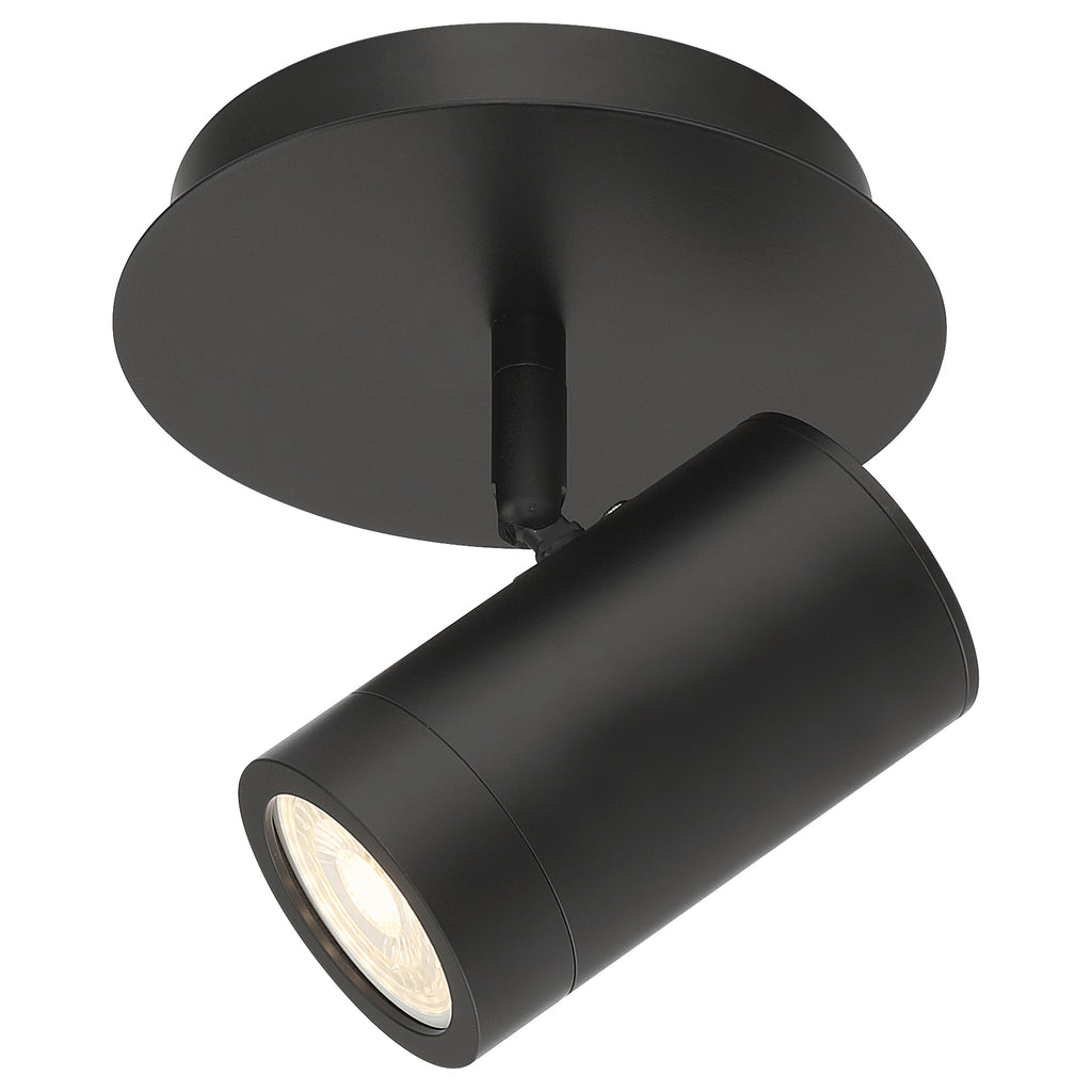 Prado 1 Light Adjustable LED Flush Mount, Matte Black