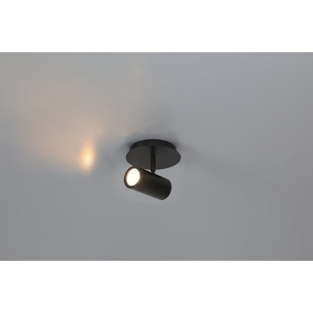 Prado 1 Light Adjustable LED Flush Mount, Matte Black