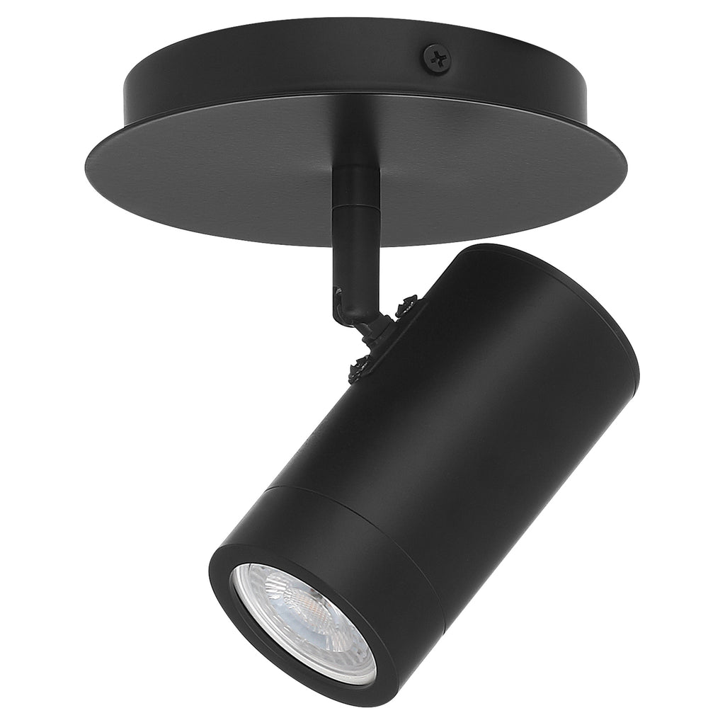 Prado 1 Light Adjustable LED Flush Mount, Matte Black