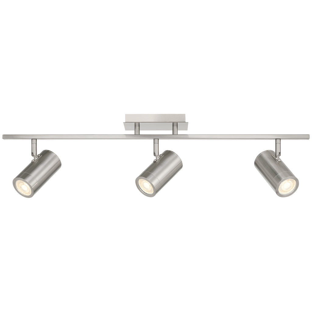 Prado 3 Light Adjustable LED Track, Brushed Steel