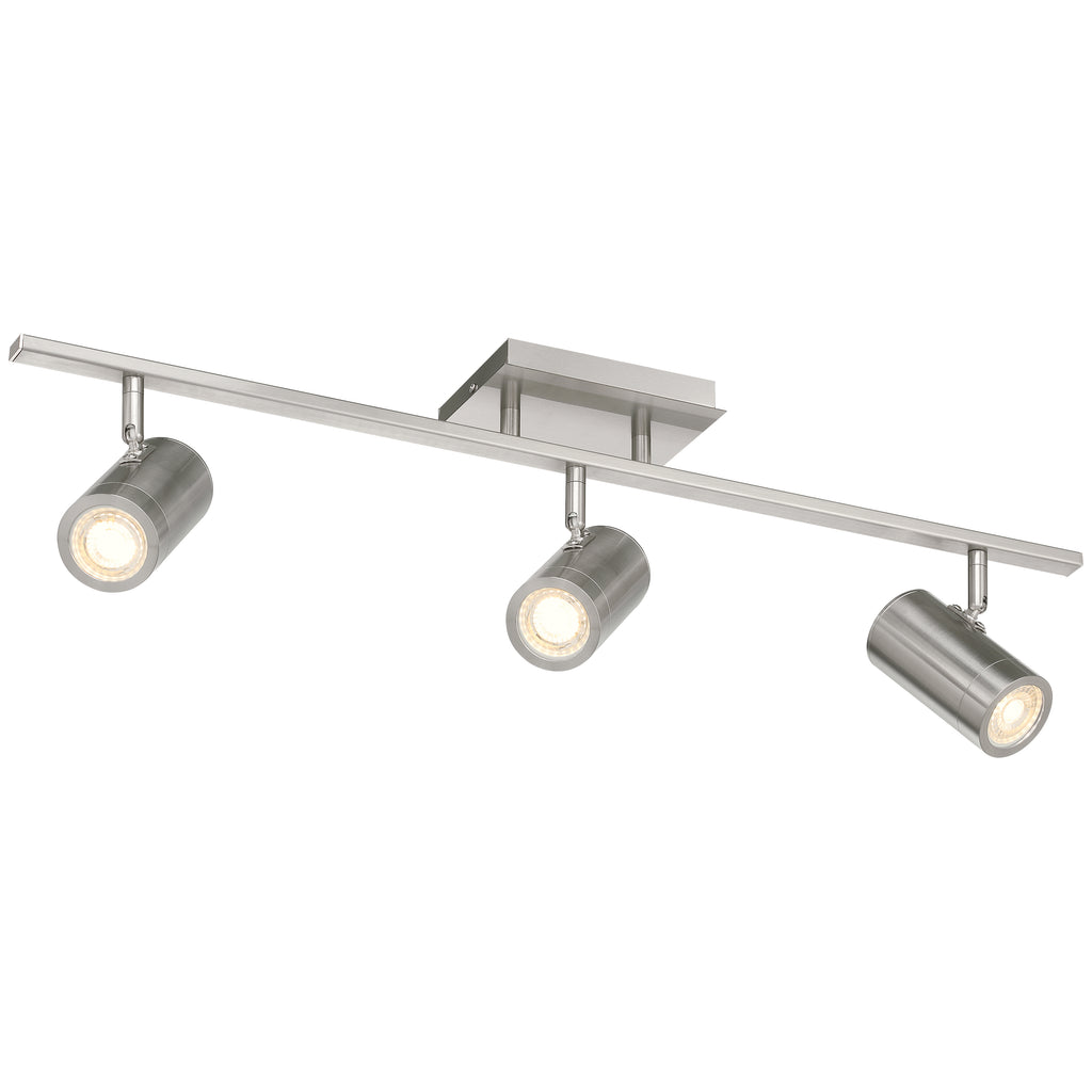 Prado 3 Light Adjustable LED Track, Brushed Steel