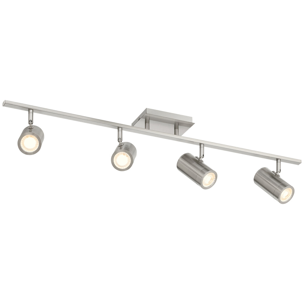 Prado 4 Light Adjustable LED Track, Brushed Steel