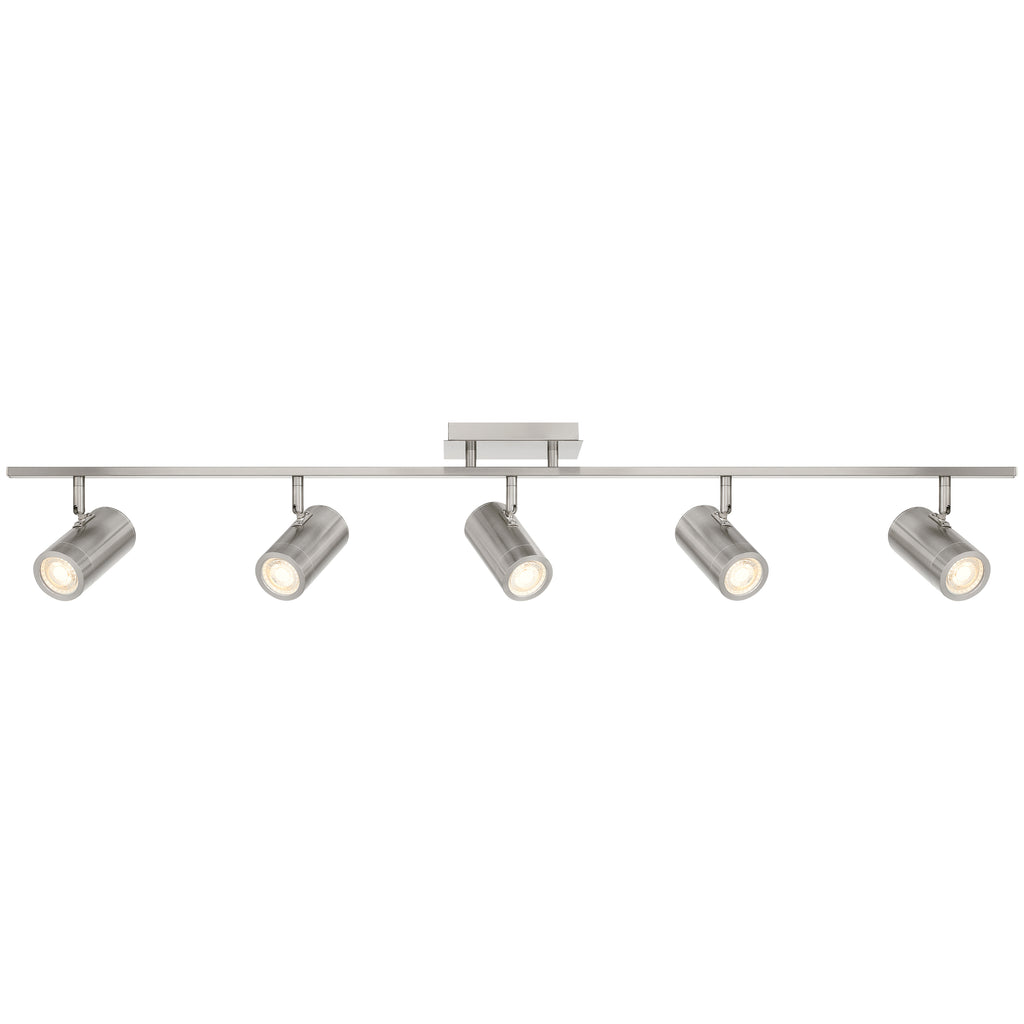 Prado 5 Light Adjustable LED Track, Brushed Steel
