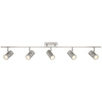 Prado 5 Light Adjustable LED Track, Brushed Steel