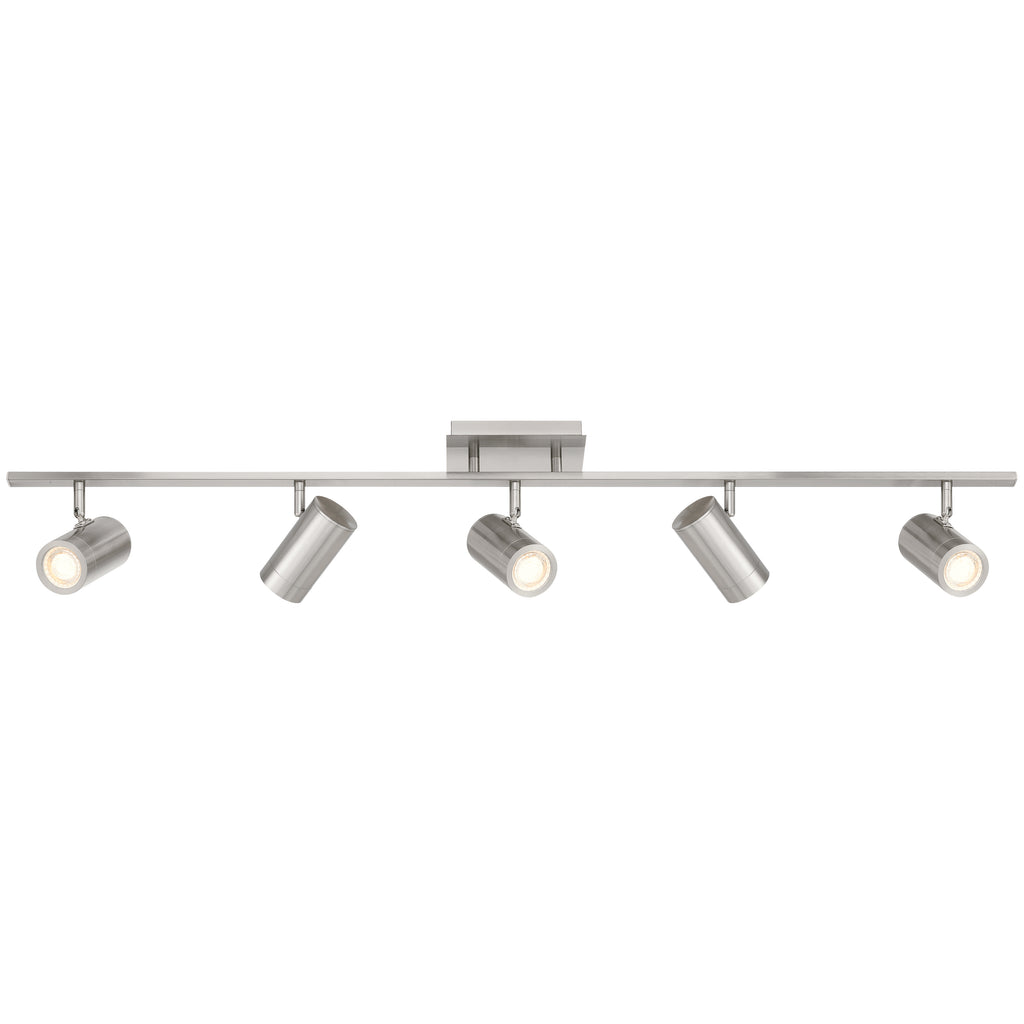 Prado 5 Light Adjustable LED Track, Brushed Steel