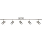 Prado 5 Light Adjustable LED Track, Brushed Steel