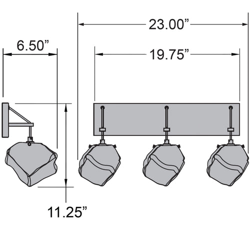 Access Lighting Boulder 3 Light LED Vanity, image 2