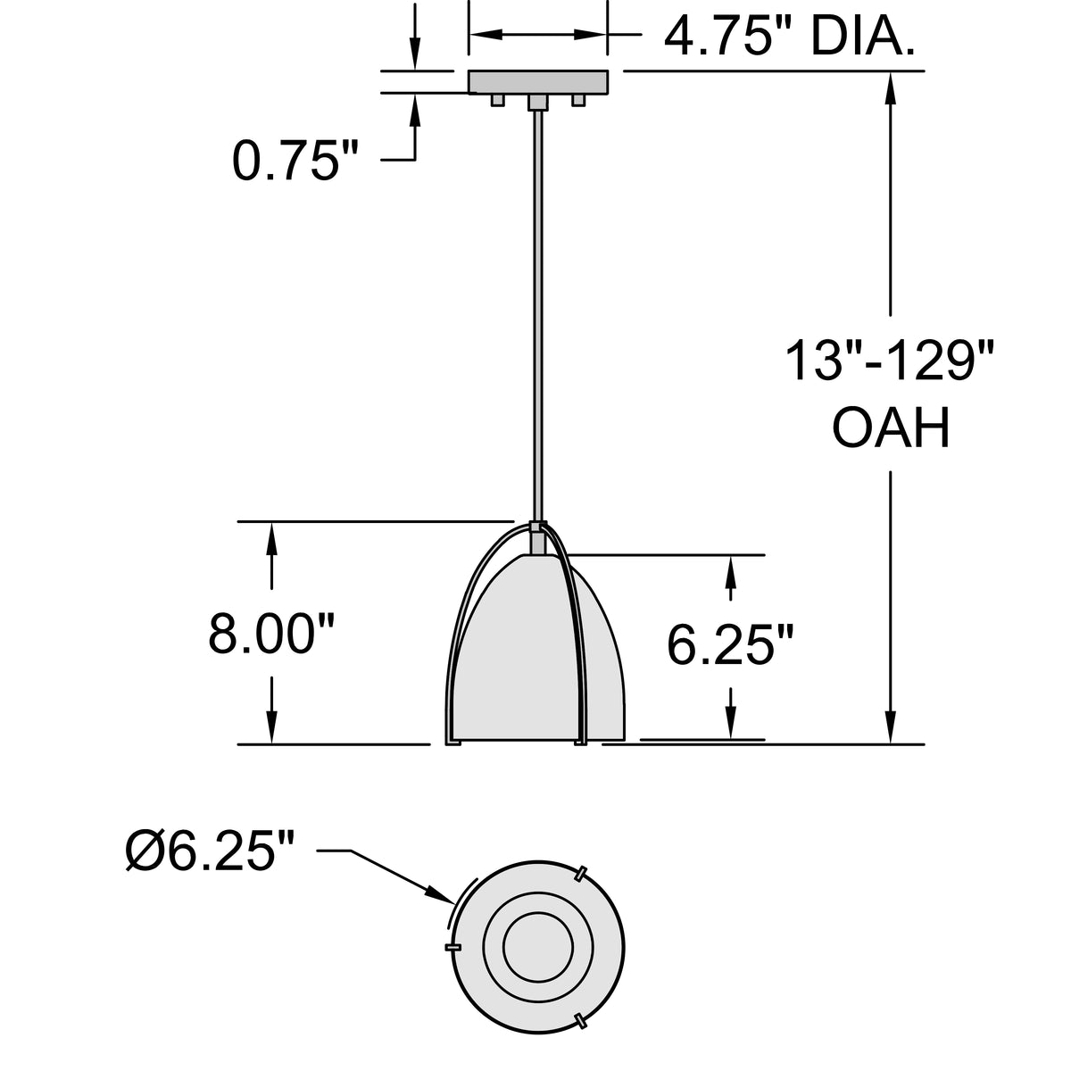 Access Lighting Axel 1 Light Pendant, image 8