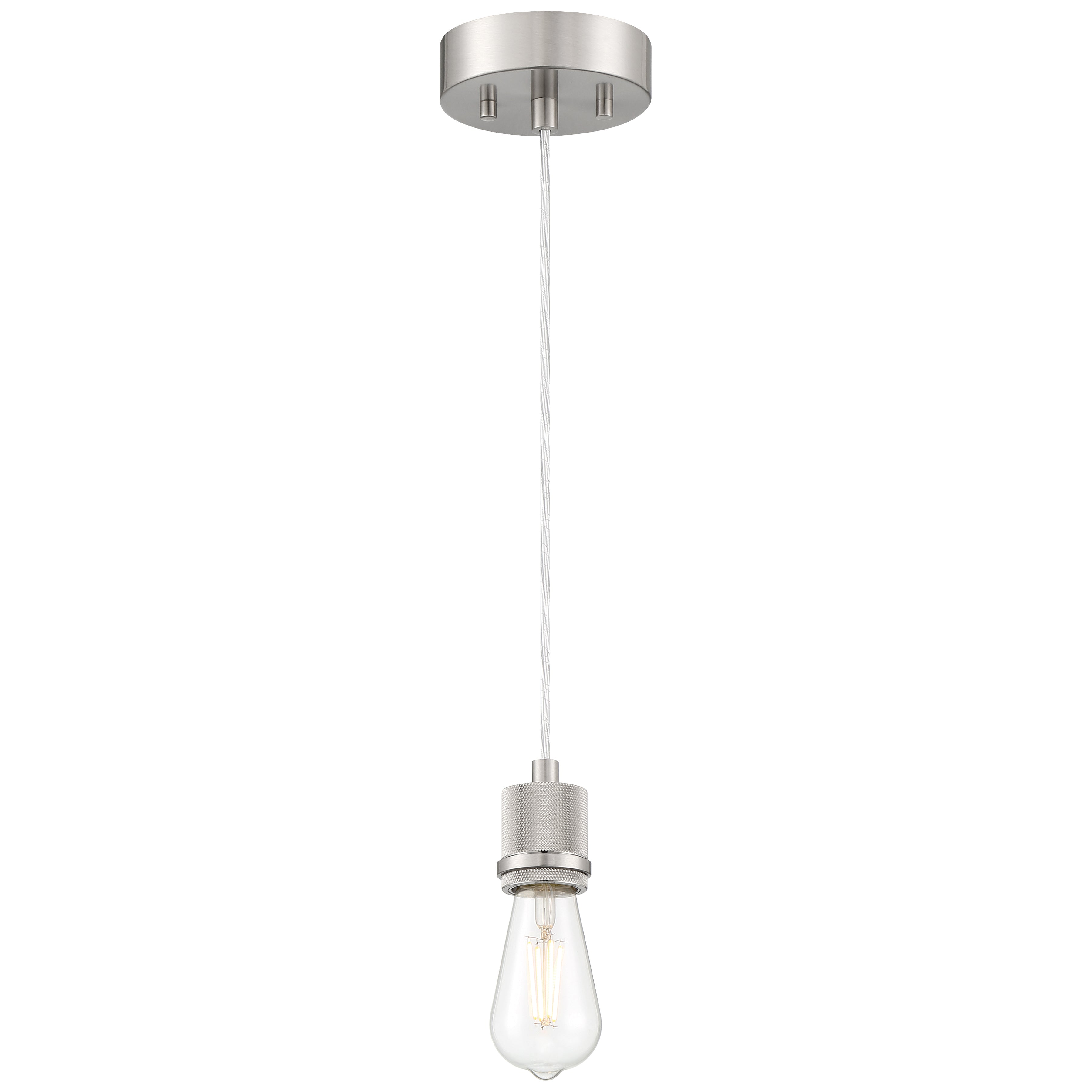 Port Nine Bare LED Pendant, Brushed Steel