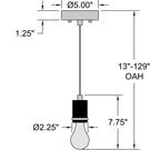 Access Lighting Port Nine Bare LED Pendant, Matte Black, image 2