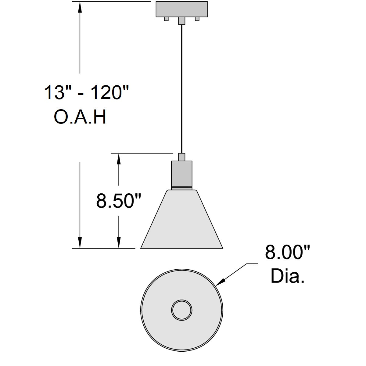 Access Lighting Port Nine Martini LED Pendant, Matte Black / Clear Glass / 7W, image 2