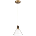 Access Lighting Port Nine Martini LED Pendant, Antique Brushed Brass / Clear Glass / 9W