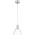 Port Nine Martini LED Pendant, Brushed Steel / Seeded Glass / 9W
