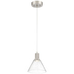 Access Lighting Port Nine Martini LED Pendant, Brushed Steel / Seeded Glass / 9W