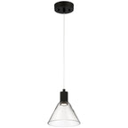 Access Lighting Port Nine Martini LED Pendant, Matte Black / Clear Glass / 9W