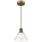 Access Lighting Port Nine Martini LED Pendant, Antique Brushed Brass / Seeded Glass / 7W