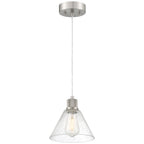 Access Lighting Port Nine Martini LED Pendant, Brushed Steel / Seeded Glass / 7W