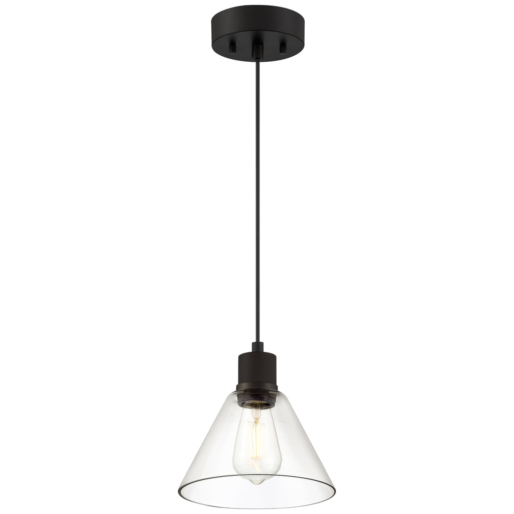 Access Lighting Port Nine Martini LED Pendant, Matte Black / Clear Glass / 7W