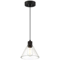 Port Nine Martini LED Pendant, Matte Black / Clear Glass / 7W