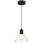 Access Lighting Port Nine Martini LED Pendant, Matte Black / Clear Glass / 7W