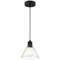 Port Nine Martini LED Pendant, Matte Black / Seeded Glass / 7W