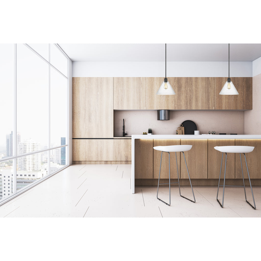 Access Lighting Port Nine Martini LED Pendant, Antique Brushed Brass / Seeded Glass / 7W, image 2