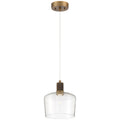 Port Nine Chardonnay LED Pendant, Antique Brushed Brass / Clear Glass / 9W
