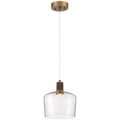 Port Nine Chardonnay LED Pendant, Antique Brushed Brass / Seeded Glass / 9W