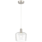 Access Lighting Port Nine Chardonnay LED Pendant, Brushed Steel / Seeded Glass / 9W