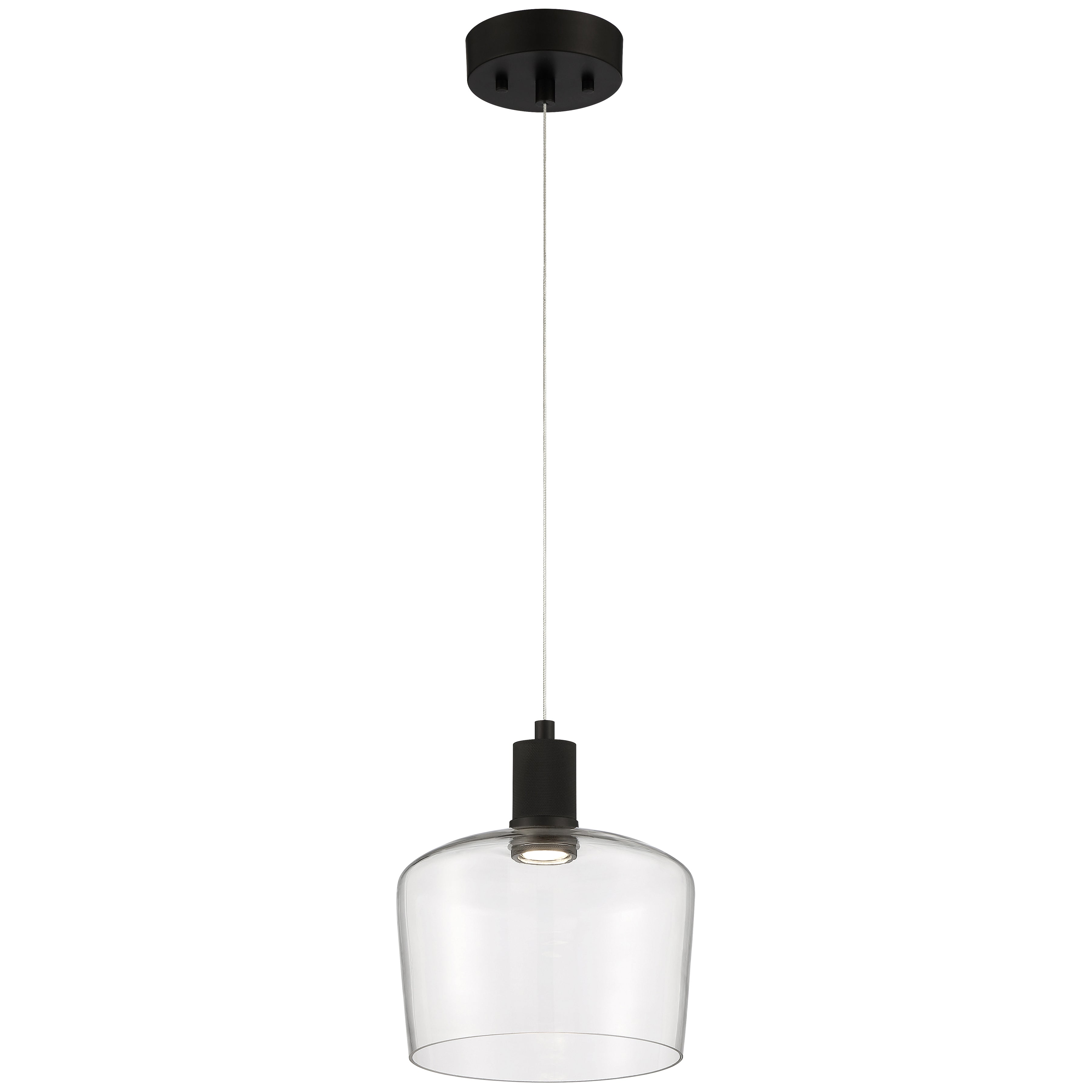 Port Nine Chardonnay LED Pendant, Matte Black / Clear Glass / 9W