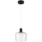 Access Lighting Port Nine Chardonnay LED Pendant, Matte Black / Seeded Glass / 9W