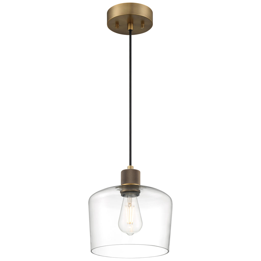 Access Lighting Port Nine Chardonnay LED Pendant, Antique Brushed Brass / Clear Glass / 7W