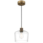 Access Lighting Port Nine Chardonnay LED Pendant, Antique Brushed Brass / Clear Glass / 7W