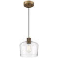 Port Nine Chardonnay LED Pendant, Antique Brushed Brass / Seeded Glass / 7W