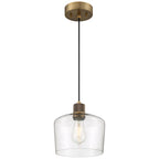 Access Lighting Port Nine Chardonnay LED Pendant, Antique Brushed Brass / Seeded Glass / 7W