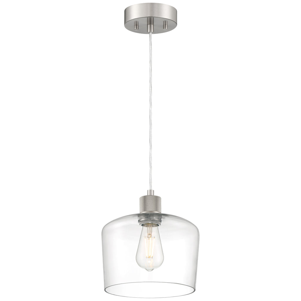 Access Lighting Port Nine Chardonnay LED Pendant, Brushed Steel / Clear Glass / 7W