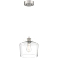 Port Nine Chardonnay LED Pendant, Brushed Steel / Clear Glass / 7W