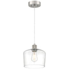 Access Lighting Port Nine Chardonnay LED Pendant, Brushed Steel / Clear Glass / 7W