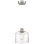 Access Lighting Port Nine Chardonnay LED Pendant, Brushed Steel / Seeded Glass / 7W