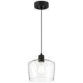 Port Nine Chardonnay LED Pendant, Matte Black / Clear Glass / 7W