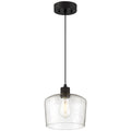Port Nine Chardonnay LED Pendant, Matte Black / Seeded Glass / 7W