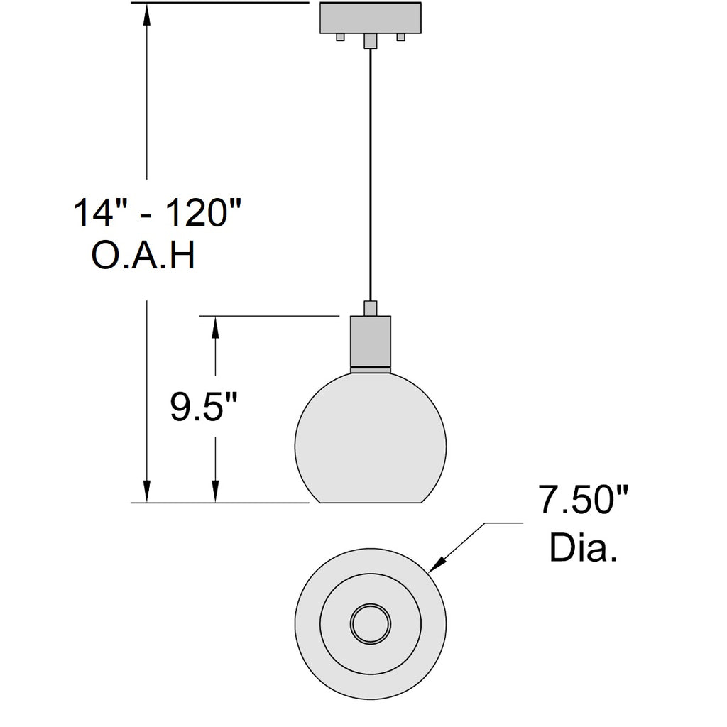 Access Lighting Port Nine Burgundy LED Pendant, Matte Black / Seeded Glass / 7W, image 2