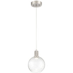 Access Lighting Port Nine Burgundy LED Pendant, Brushed Steel / Seeded Glass / 9W